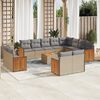 vidaXL Set Divano da Giardino 13 pz con Cuscini Beige in Polyrattan