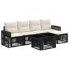 vidaXL Set Divano da Giardino 6 pz Nero e Bianco Crema polyrattan