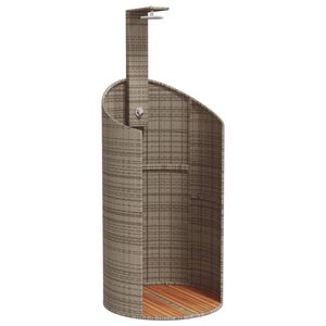 vidaXL Doccia Esterno Grigia 100x100x241,5cm Polyrattan e Legno Acacia