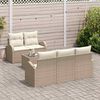 vidaXL Set Divano da Giardino 6 pcs Beige e Crema polyrattan