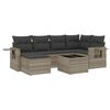 vidaXL Set Divani da Giardino 7pz con Cuscini Grigio Chiaro Polyrattan