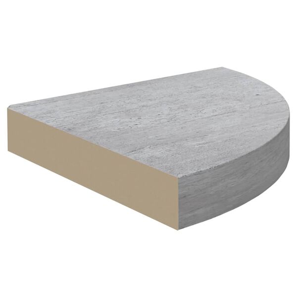 vidaXL Mensola Angolare Grigio Cemento 25x25x3,8 cm in MDF