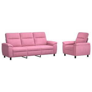 vidaXL Set di divani 2 pcs Rosa Tessuto