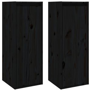 vidaXL Pensili 2 pz Neri 30x30x80 cm in Legno Massello di Pino