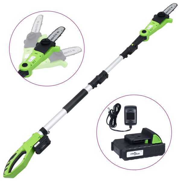 vidaXL Potatore Telescopico Cordless con Batteria 20V 1500 mAh Li-ion