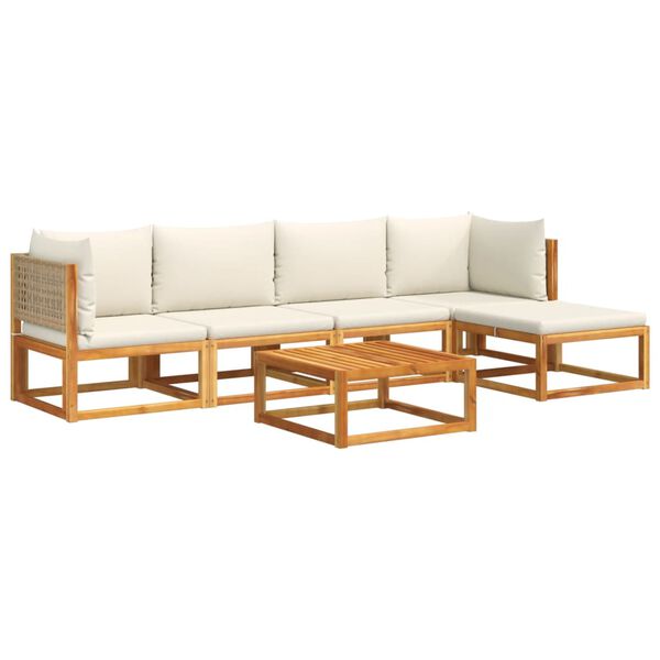 vidaXL Set di divani da giardino 6 pezzi con cuscini in legno di acacia e rattan