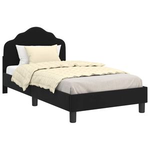 vidaXL Struttura letto bambini con testata Nero 80 x 160 cm Velluto