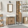 vidaXL Set di mobili per il bagno 3 pcs Marrone Legno multistrato