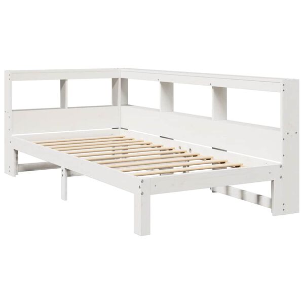 vidaXL Letto Libreria senza Materasso Bianco 100x200 cm Legno di Pino
