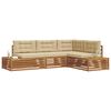 vidaXL Set di divani da esterno con cuscino 4 Pezzo Naturale e Beige
