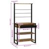 vidaXL Scaffale da cucina Marrone 80 x 40 x 160 cm