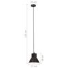 vidaXL Lampada a Sospensione 25 W Nera Rotonda 17 cm E27