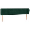 vidaXL Testiera ad Orecchio Verde Scuro 183x23x78/88 cm in Velluto