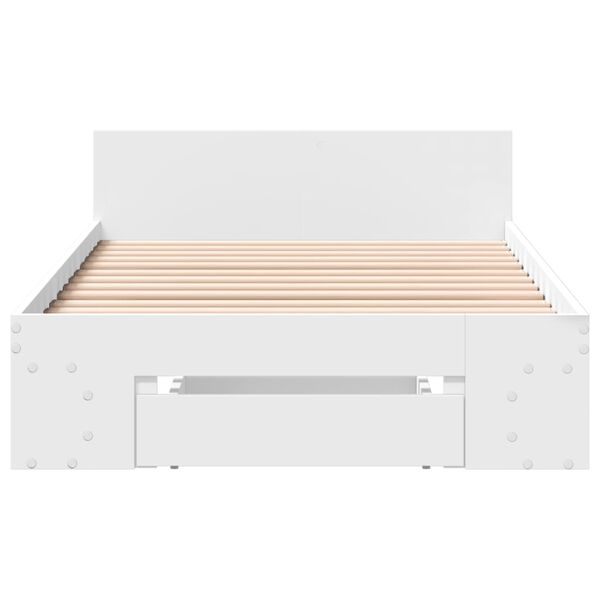 vidaXL Giroletto con Cassetto Bianco 90x190 cm in Legno Multistrato