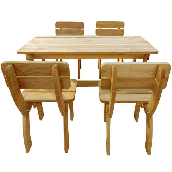 vidaXL Set da Pranzo da Giardino 5 pz in Legno di Pino Impregnato