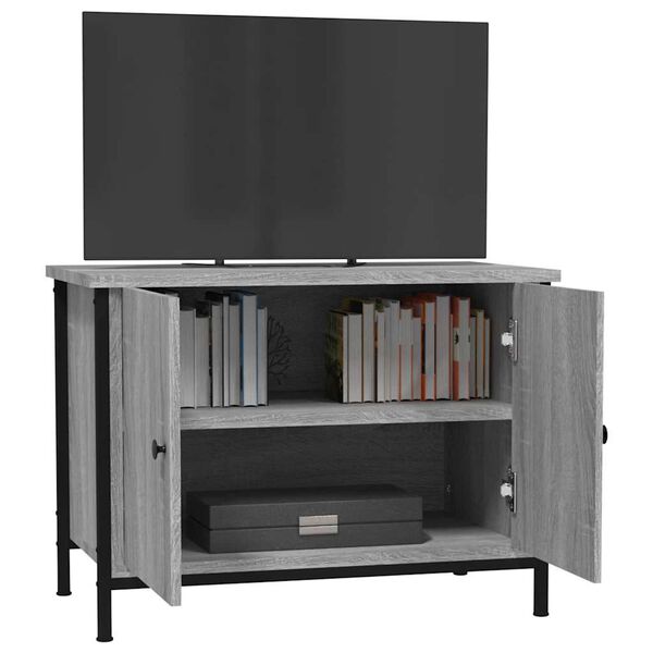 vidaXL Mobile TV con Ante Grigio Sonoma 60x35x45 cm Legno Multistrato