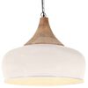 vidaXL Lampadario Industriale Bianco Ferro e Legno Massello 45 cm E27