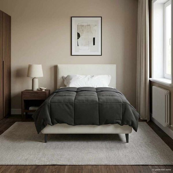 vidaXL Duvet Estivo Trapuntato Antracite 155 x 220 cm Microfibra