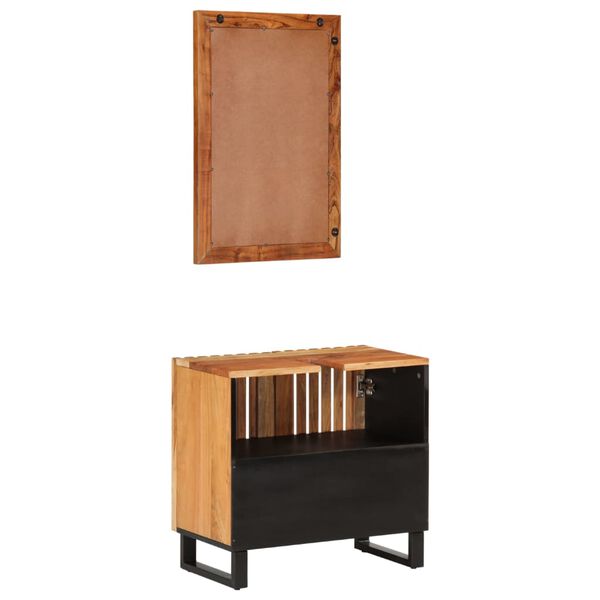 vidaXL Set Mobili da Bagno 2pz in Legno Massello di Acacia