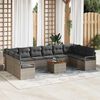 vidaXL Set Divano da Giardino 11 pcs Grigio polyrattan