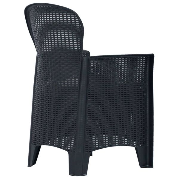 vidaXL Set da Pranzo da Giardino 5 pz in Plastica Stile Rattan Antracite