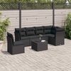 vidaXL Set Divani da Giardino con Cuscini 7pz Nero Polyrattan