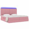 vidaXL Letto con contenitore e LED con led Rosa 200 x 200 cm Velluto