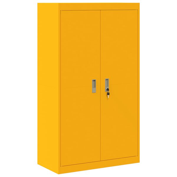 vidaXL Armadio 2 pcs Giallo senape 80 x 40 x 140 cm Acciaio