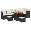 vidaXL Set Divano da Giardino 9 pz Nero polyrattan