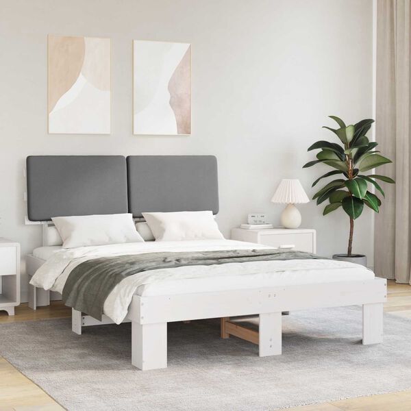 vidaXL Letto con Testiera Rivestita Grigio chiaro 140 x 200 cm