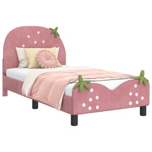 vidaXL Struttura letto bambini con testata Rosa 80 x 160 cm Velluto