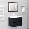 vidaXL Mobile con Lavabo Integrato Nero in Legno Multistrato