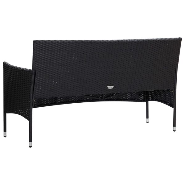 vidaXL Set Divani da Giardino 5 pz con Cuscini in Polyrattan Nero