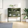 vidaXL Credenza Verde Oliva 100,5x39x107 cm Acciaio Laminato a Freddo
