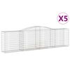 vidaXL Cesti Gabbioni ad Arco 5 pz 400x50x100/120 cm Ferro Zincato