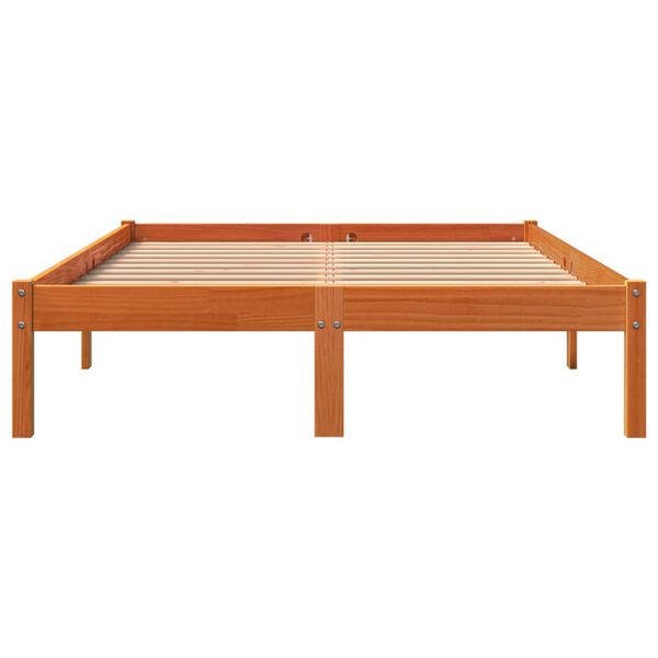 vidaXL Letto senza Materasso Marrone Cera 135x190 cm in Legno di Pino