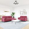 vidaXL Set di Divani 3 pz con Cuscini e Rinforzi Rosso Vino in Velluto
