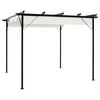 vidaXL Pergola da Giardino Tetto Retrattile Bianco Crema 3x3 m Acciaio
