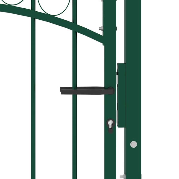 vidaXL Cancello per recinzione Emmen con parte superiore ad arco in acciaio 100x98,5 cm verde