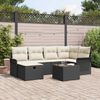 vidaXL Set Divano da Giardino con cuscino 7 pcs Poly Rattan