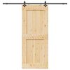 vidaXL Porta Scorrevole con Set Hardware 95x210 cm Legno Massello Pino
