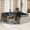 vidaXL Set Divano da Giardino 9 pcs Grigio chiaro Poly Rattan