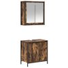 vidaXL Set Mobili da Bagno 2 pz Rovere Fumo in Legno Multistrato
