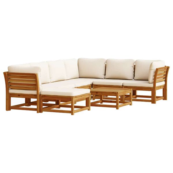 vidaXL Set Salotto da Giardino 8 pz con Cuscini Legno Massello Acacia