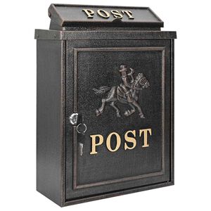 vidaXL Cassetta Postale da Muro con porta Bronzo 29 x 13 x 41 cm