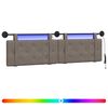 vidaXL Testiera sospesa Con luce LED Grigio PU Antico