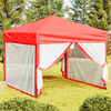 vidaXL Tenda per Feste Pieghevole con Pareti Laterali Rosso 3x3 m