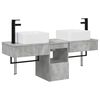 vidaXL Set di mobili per il bagno 3 pz Grigio Cemento