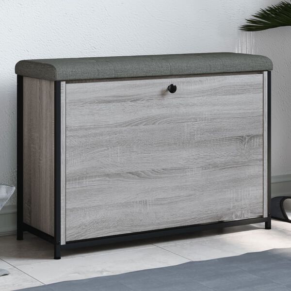 vidaXL Panca Portascarpe Cassetto Ribaltabile Grigio Sonoma 82x32x56cm