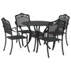 vidaXL Set da Pranzo per Giardino 5 pz Nero Alluminio
